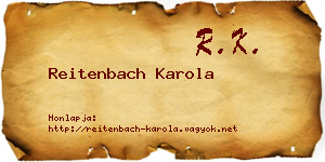 Reitenbach Karola névjegykártya
